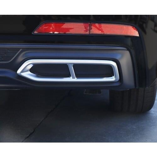 Car Styling Exhaust Tail Pipes Decoration Frame For Audi A6 C8 silver Tail Throat Pipe Modified Cover Trim 2pcs 2019-2020