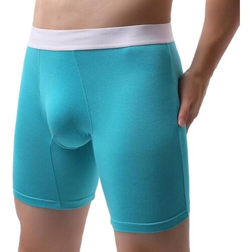 Mens Long Boxer Underwear Brand Homme Boxershorts Men Modal Panties Sexy Long Legs Slip Underpants Sports Shorts European size