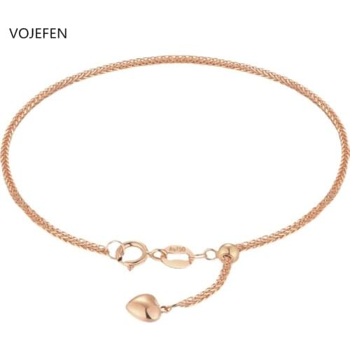 VOJEFEN 18K Pure Gold Bracelets for Women, Dainty Gold Mesh Chain Bracelet, Anniversary Jewelry Gift for Her, Wife, Mom, Girls