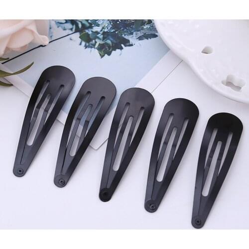 100Pcs Cute 5CM Hair Clips Pins Metal Snap Hair Accessories for Girls BB Hairpins Black Headbands for Kids Hairgrips Styling