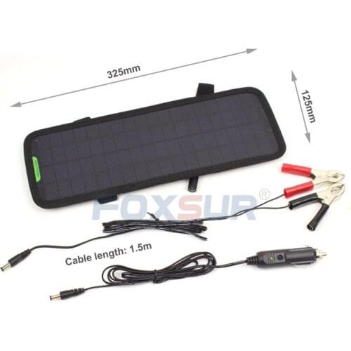 HOT 12V 5W Solar Panel Charger Car motorcycle Scooter 12V Solar Cells Battery Charger Car battery maintenance High efficiency