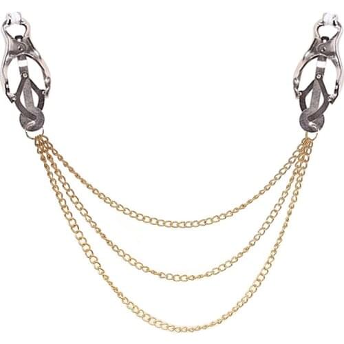 Nipple Clamps With Chain Clips Flirting Teasing Sex Flirt Bondage Kit Slave BDSM Exotic Accessories Sex Toys