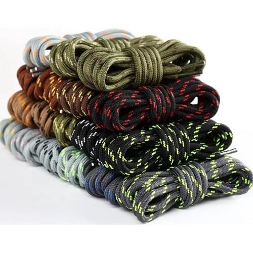 1Pair Colorblock Round Shoelaces Sneaker Shoe laces High Top Outdoor Walking Hiking Boot Laces Shoes Strings 0.5CM Bold Shoelace