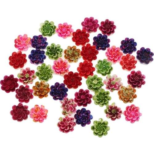 100pcs Kawaii Resin Flowers Flatback Cabochon Scrapbook Craft Clear Embellishments DiyDecor For Headwear Phone Nail Art Stickers