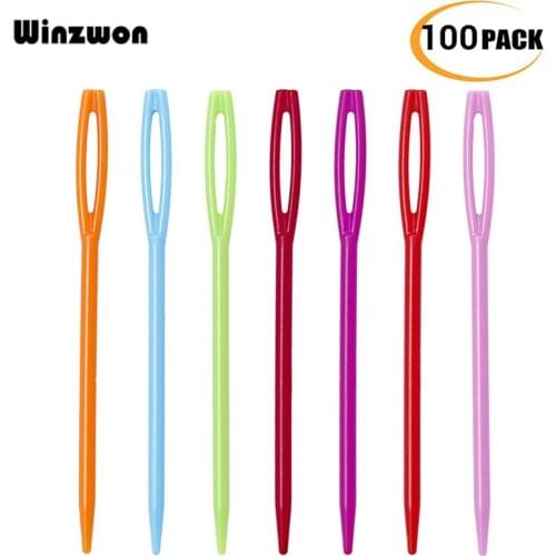100Pcs Colorful Plastic Sewing Needles 7cm Craft Needles Safety Needles Darning Tapestry Needles For Kids DIY Sewing Wool