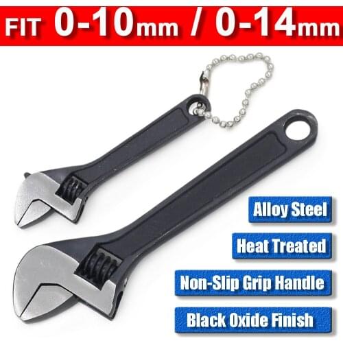 2.5/4 inch Mini Adjustable Spanner Professional Repair With 14mm Opening Wrench Black Oxide finish Alloy steel Small Hand Tools