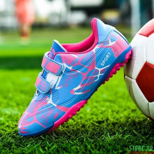2021 Men Boy Kids Soccer Cleats Turf Football Soccer Shoes TF Hard Court Sneakers Trainers New Design Football Boots Size 28-38