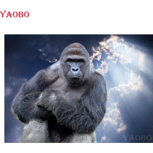 5D DIY Diamond Painting Cross Stitch Full Drill Square Round Diamond Embroidery Gorilla Diamond Mosaic Handmade Gift Home Decor