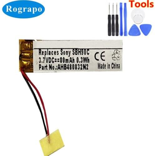New AHB480832N2 Battery For Sony SBH90C SBH82D Accumulator 80mAh Full Replacement Batterie 2-wire+tools