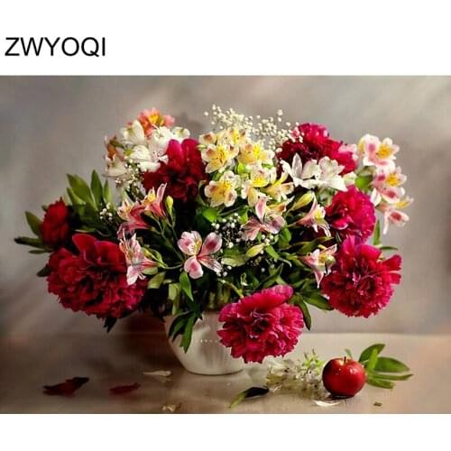 Diamond painting Cross stitch Carnation lily Full Square Diamond embroidery Carnation lily Full Round Diamond mosaic Carnation