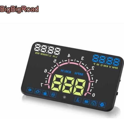 BigBigRoad Car HUD Head Up Display Windscreen Projector OBD2 For BMW X5 E53 E70 F15 G05 G30 G31 G38 X4 F26 G02 X6 E71 E72 F16