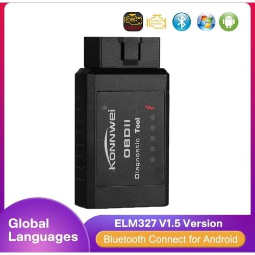KONNWE ELM327 pic18f25k80 Bluetooth KW910 OBD2 v1.5 Android Car Scanner Automotive OBDII Scaner ELM 327 Auto Diagnostic Tool