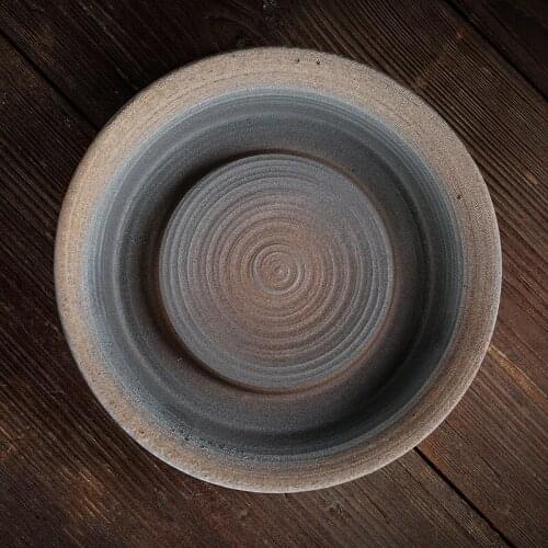 Clay pot bearing Large Japanese-style hand-made retro pot holder dry bubble tea saucer ceramic water storage storage
