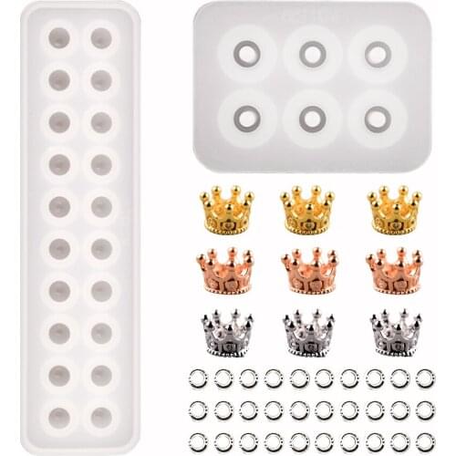 Bracelet Necklace Beaded Resin Mould Round Flat Hole Beads Mold Kit Resine Epoxy Crystal Ball Moldes Silicona Resina Epoxi