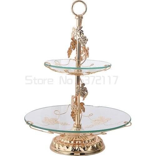 Chi+tempered glass 2-layer fruit plate Simple modern fruit plate European fruit dessert plate