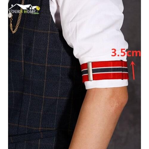 3.5cm Elasticated Unisex Armbands Sleeve Garter Adjustable Gift Shirt Sleeve Holder Cufflink Business Wedding Groom Accessory