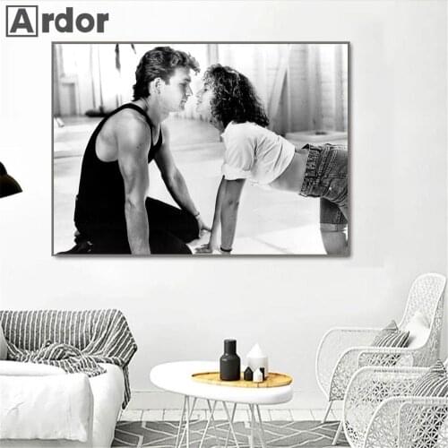 Dirty Dancing Canvas Poster Black And White Wall Art Painting Movie Print Pulp Fiction Posters Wall Pictures Living Room Decor