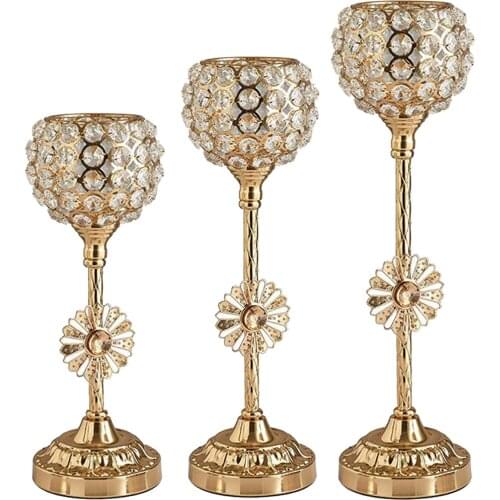 Crystal Iron Candle Holder Candlestick Elegant and Durable for Party Decor