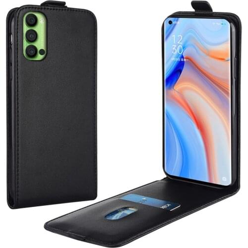 Flip Up and Down Leather Case for OPPO Reno4 Pro 5G PEDM00 CPH2207 CPH2145 Vertical Cover for Reno 4Pro 5G Case Phone Bag