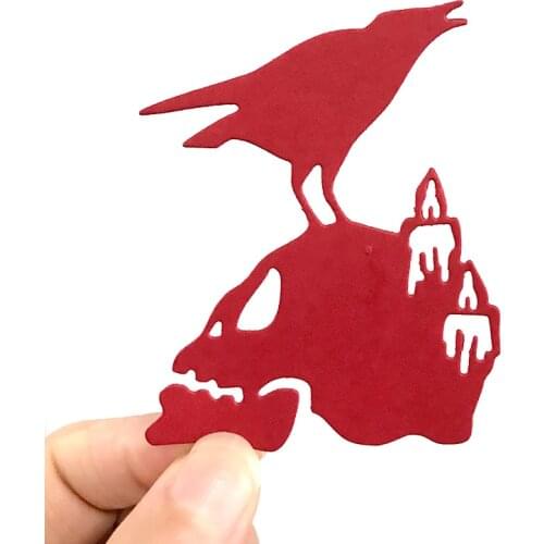 Miss Vintage Halloween Skull Crow Die Bird Metal Cutting Dies Scrapbooking For DIY Embossing Cuts Craft Die
