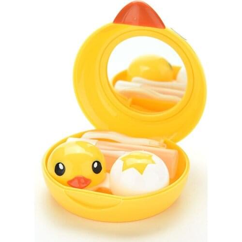 Cartoon Duck Design Contact Lens Box Case Holder Container Case Cute Mini Eyewear Accessories