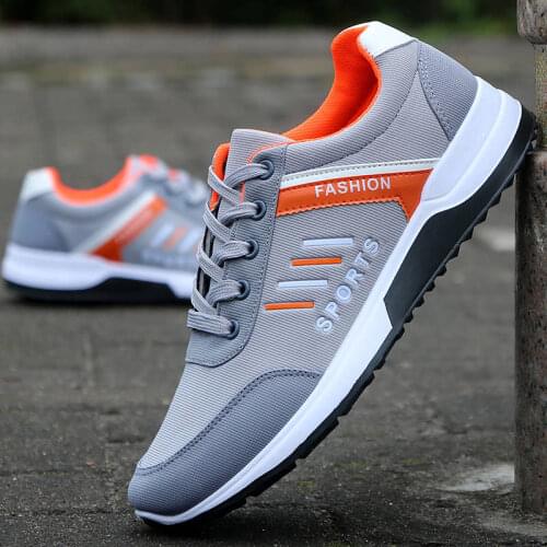 Mens shoes mens sports shoes casual shoes Korean version of breathable shoes mens running shoes canvas mesh shoes