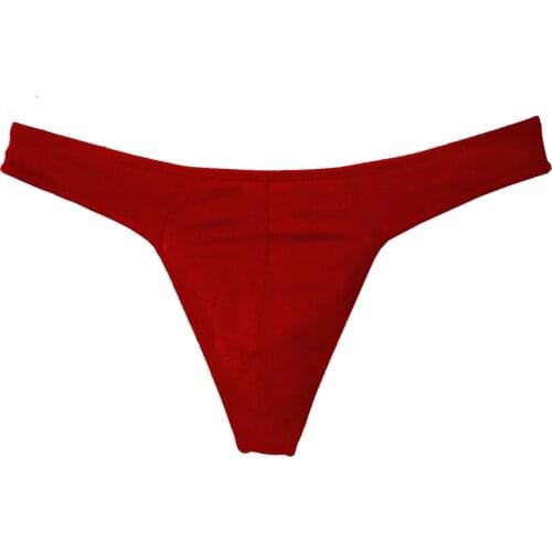 Mens Cotton Underwear Thongs Pouch Briefs Solid Color Soft Low Rise G-String Briefs Bikini Comfy Breathable T-Back Underpants