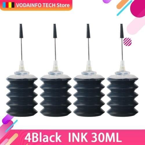 QSYRAINBOW 4 x 30 ML black Refill Dye Ink Kit compatible for Epson Canon HP Brother Lexmark DELL Kodak
