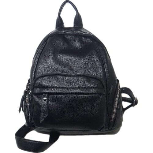 New fashion women black backpack pu for teenagers ladies bag portable high quality free shipping