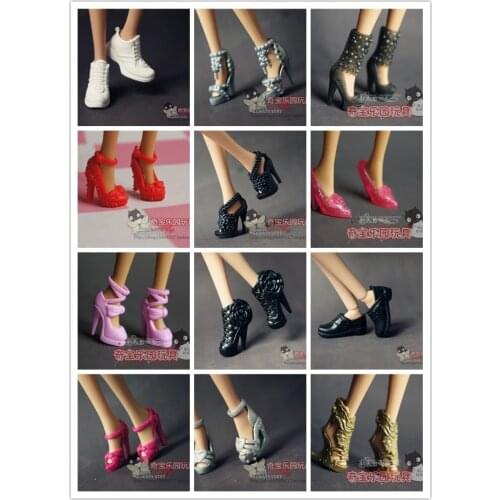 Doll shoes Fashion nice Children american Girls Gift pullip Doll Accessories lot shoes Princess sexy casual For Barbie Doll 174