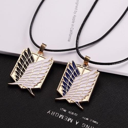 Attack on Titan Necklace Wings of Liberty Pendants Shingeki No Kyojin Leather Chain Gold Cosplay Prop Jewelry Accessories Gifts