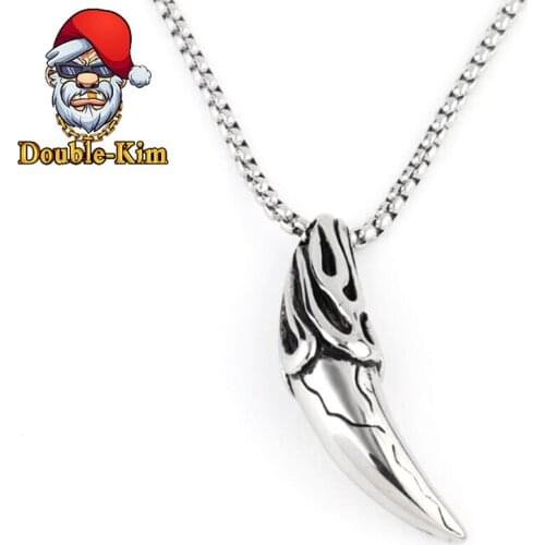 Titanium Steel Pendant Necklace Men Hip-Hop RAP Street Culture Stainless Steel Chain Necklace Men Trend Fashion Jewelry Gift