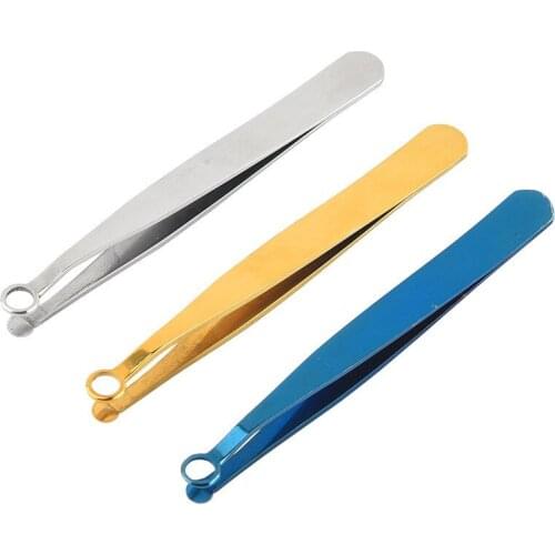 Nose Hair Trimming Tweezers Stainless Steel Nose Eyebrow Hair Removal Universal Tweezers Anti-static Precision Round Razor Tip