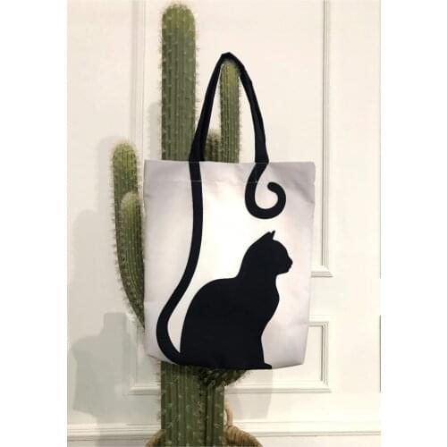 Cat Patterned Beach Bag Can Be Used Easily By The Sea Pool With Shoulder Straps