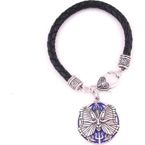 PSYCH Goddess Pendant Butterfly SOUL Neptune Amulet charm Leather chain
