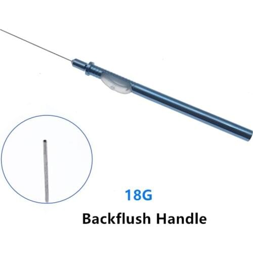 18G Aspiration Needle Straight with silica gel cannulation inside Backflush handle