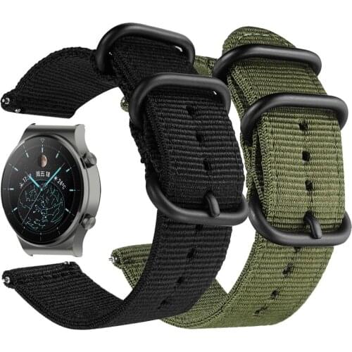 Nylon Canvas Strap For HUAWEI WATCH GT 2 Pro Black 22mm Watch Band For HUAWEI GT2 Pro gt2pro Watchband Bracelet Correa