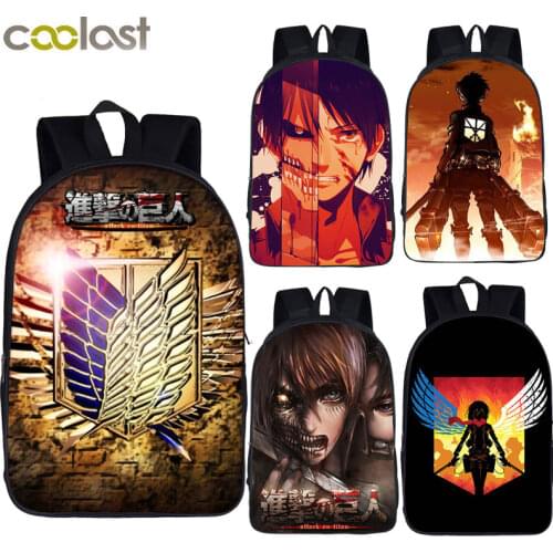 Attack on Titan backpack women men rucksack Shingeki no Kyojin school bags for teenager boys girls Eren Levi Mikasa book bag
