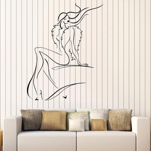 Sexy Woman Wall Sticker Elegant Lady Slim Figure Hot Beauty Vinyl Window Decal Clothing Shop Girls Bedroom Interior Decor M124
