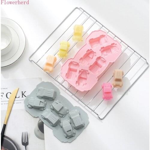 Cars 6 Holes Silicone Cake Chocolate Mold 3d Cartoon Household Silicone Mold Baking Tool Handmade Soap Form Fondant Cake Mold