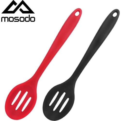 Mosodo Cooking Long-handled Silicone Serving Spoon Slotted Skimmer Scoop Drainer Spoons Non-stick Kitchen Gadgets Accessories