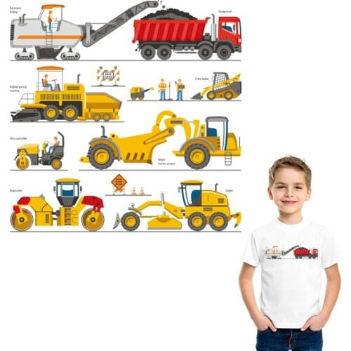 Boy Favorite Cars Fabric Patches Transfers New Fashion T-Shirt Jeans Decoration Heat Transfer Diy Washable Patches For Clothing