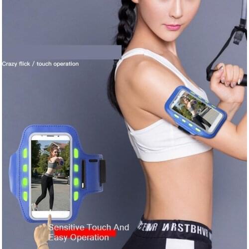 Universal Armband Belt For iPhone Xs XI 11 Xr X 8 Huawei P20 Samsung S9 Running GYM Arm band LED Reflective Strap Case Bag