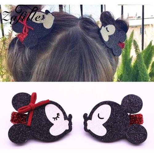 ABDO Toddler Girls Hairpin Cute Cartoon Minnie Ear Bowknot Baby Hair Accessories Children Kids Hair Clip Girls Barrett Headwear