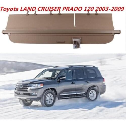 High Qualit Car Rear Trunk Cargo Cover Security Shield Screen shadFits For Toyota LAND CRUISER PRADO 120 2003-2009(black, beige)