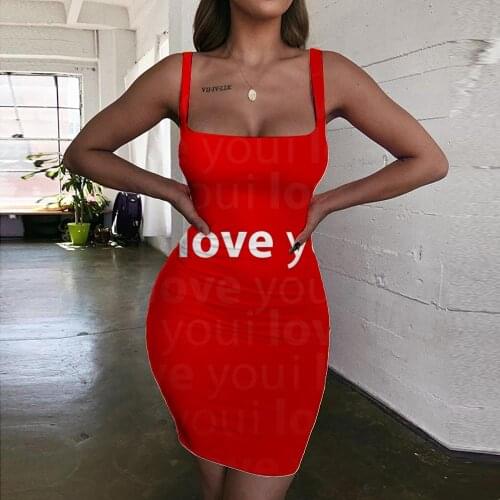 KYKU Brand Love Dress Women Romantic 3d Print Couples Ladies Dresses Red Bodycon Dress Womens Clothing Mini Evening Vintage Boho
