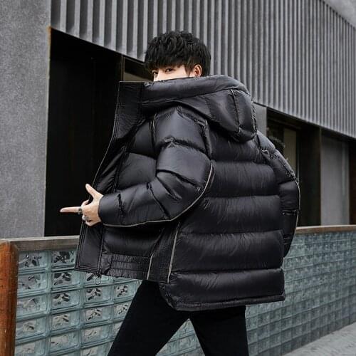 Winter Fashion Casual 90% White Duck Down Jacket Hooded Zipper Thickening Coat Men Clothing