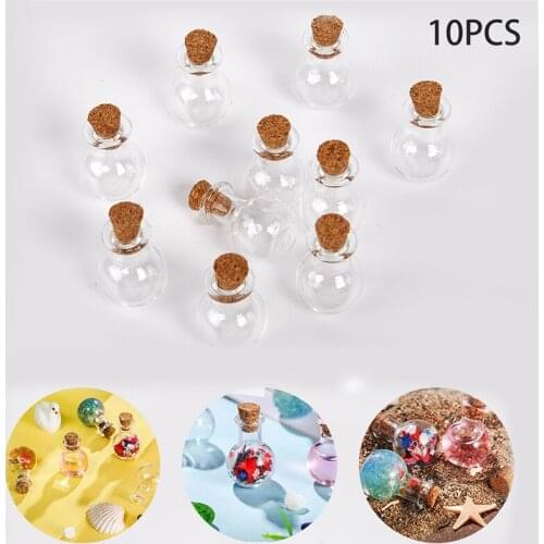 10Pcs Mini Glass Wishing Bottle with Cork Clear Small Wishing Bottle Home Decoration