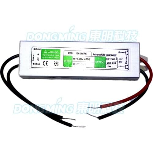 2pcs AC110-240V 10W led driver power supply 0.83A DC 12V led power adapter for led strip waterproof electricity transformer
