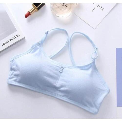 2Pc/lot Young Girls Bra Cotton Training Bra Teenagers Lingerie Underwear 8-14Years